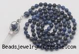 GMN1473 Hand-knotted 8mm, 10mm sodalite 108 beads mala necklace with pendant