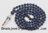 GMN1495 Hand-knotted 8mm, 10mm blue tiger eye 108 beads mala necklace with pendant