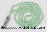 GMN1504 Hand-knotted 8mm candy jade 108 beads mala necklace with pendant