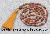 GMN208 Hand-knotted 6mm mookaite 108 beads mala necklaces with tassel