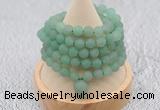 GMN2200 Hand-knotted 8mm, 10mm matte green aventurine 108 beads mala necklaces