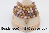 GMN2214 Hand-knotted 8mm, 10mm matte mookaite 108 beads mala necklace with charm