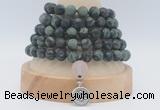 GMN2233 Hand-knotted 8mm, 10mm matte kambaba jasper 108 beads mala necklaces with charm