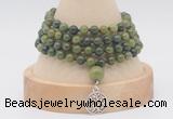 GMN2449 Hand-knotted 6mm Canadian jade 108 beads mala necklaces with charm