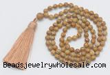 GMN251 Hand-knotted 6mm wooden jasper 108 beads mala necklaces with tassel