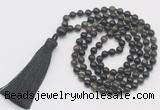 GMN261 Hand-knotted 6mm golden obsidian 108 beads mala necklaces with tassel