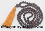 GMN274 Hand-knotted 6mm brecciated jasper 108 beads mala necklaces with tassel