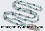 GMN4003 Hand-knotted 8mm, 10mm fluorite 108 beads mala necklace with pendant