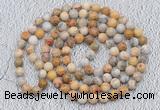 GMN401 Hand-knotted 8mm, 10mm yellow crazy lace agate 108 beads mala necklaces