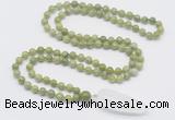 GMN4018 Hand-knotted 8mm, 10mm China jade 108 beads mala necklace with pendant