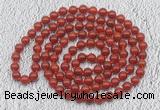 GMN407 Hand-knotted 8mm, 10mm red agate 108 beads mala necklaces