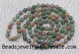 GMN408 Hand-knotted 8mm, 10mm Indian agate 108 beads mala necklaces