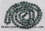 GMN409 Hand-knotted 8mm, 10mm moss agate 108 beads mala necklaces