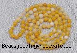 GMN415 Hand-knotted 8mm, 10mm yellow banded agate 108 beads mala necklaces