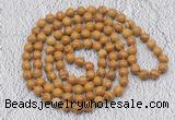 GMN445 Hand-knotted 8mm, 10mm wooden jasper 108 beads mala necklaces