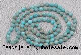 GMN454 Hand-knotted 8mm, 10mm sea sediment jasper 108 beads mala necklaces