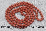 GMN459 Hand-knotted 8mm, 10mm red jasper 108 beads mala necklaces