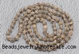 GMN466 Hand-knotted 8mm, 10mm feldspar 108 beads mala necklaces