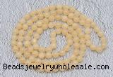 GMN476 Hand-knotted 8mm, 10mm honey jade 108 beads mala necklaces