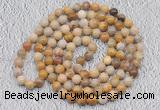 GMN477 Hand-knotted 8mm, 10mm fossil coral 108 beads mala necklaces