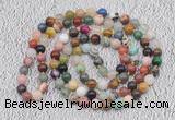 GMN478 Hand-knotted 8mm, 10mm colorfull gemstone 108 beads mala necklaces