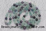 GMN480 Hand-knotted 8mm, 10mm fluorite 108 beads mala necklaces