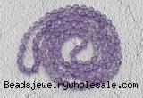 GMN483 Hand-knotted 8mm, 10mm amethyst 108 beads mala necklaces