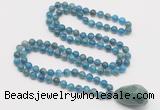 GMN4876 Hand-knotted 8mm, 10mm apatite 108 beads mala necklace with pendant