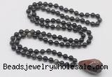 GMN4886 Hand-knotted 8mm, 10mm golden obsidian 108 beads mala necklace with pendant