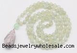 GMN4917 Hand-knotted 8mm, 10mm New jade 108 beads mala necklace with pendant