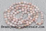 GMN510 Hand-knotted 8mm, 10mm natural pink opal 108 beads mala necklaces