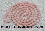 GMN511 Hand-knotted 8mm, 10mm Chinese pink opal 108 beads mala necklaces