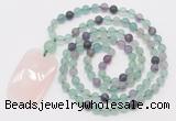 GMN5113 Hand-knotted 8mm, 10mm matte fluorite 108 beads mala necklace with pendant