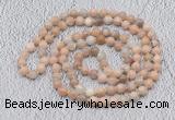 GMN512 Hand-knotted 8mm, 10mm sunstone 108 beads mala necklaces