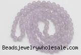 GMN520 Hand-knotted 8mm, 10mm lavender amethyst 108 beads mala necklaces