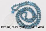 GMN5231 Hand-knotted 8mm, 10mm apatite 108 beads mala necklace with pendant