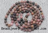 GMN534 Hand-knotted 8mm, 10mm rhodonite 108 beads mala necklaces