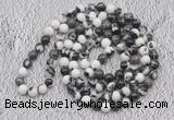 GMN535 Hand-knotted 8mm, 10mm black & white jasper 108 beads mala necklaces