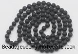 GMN538 Hand-knotted 8mm, 10mm black lava 108 beads mala necklaces