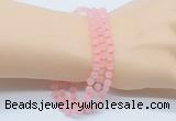 GMN5500 Hand-knotted 6mm matte rose quartz 108 beads mala necklaces