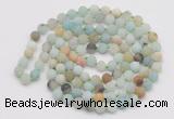 GMN5507 Hand-knotted 6mm matte amazonite 108 beads mala necklaces