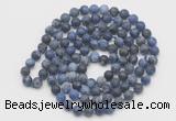 GMN5508 Hand-knotted 6mm matte sodalite 108 beads mala necklaces