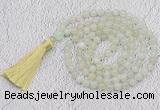 GMN59 Hand-knotted 8mm candy jade 108 beads mala necklace with tassel