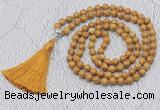 GMN606 Hand-knotted 8mm, 10mm wooden jasper 108 beads mala necklaces with tassel