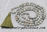 GMN610 Hand-knotted 8mm, 10mm artistic jasper 108 beads mala necklaces with tassel