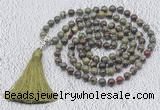 GMN614 Hand-knotted 8mm, 10mm dragon blood jasper 108 beads mala necklaces with tassel