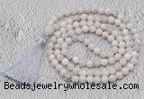 GMN663 Hand-knotted 8mm, 10mm crazy lace agate 108 beads mala necklaces with tassel