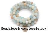 GMN7004 8mm matte amazonite 108 mala beads wrap bracelet necklace