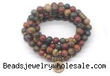 GMN7018 8mm picasso jasper 108 mala beads wrap bracelet necklace