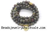 GMN7020 8mm dragon blood jasper 108 mala beads wrap bracelet necklace